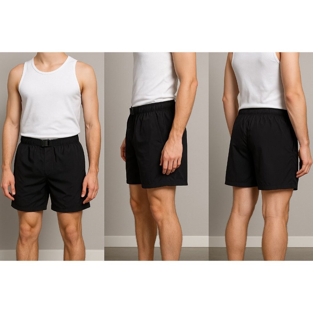 Vintage 90s Avia USA Men’s Black Running Training Shorts Polyester Made in USA
